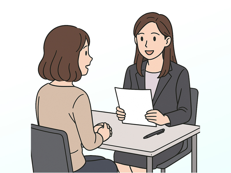 男性スタッフだとちょっと緊張してしまって…。女性の方に面接や相談に乗ってもらうことはできますか？